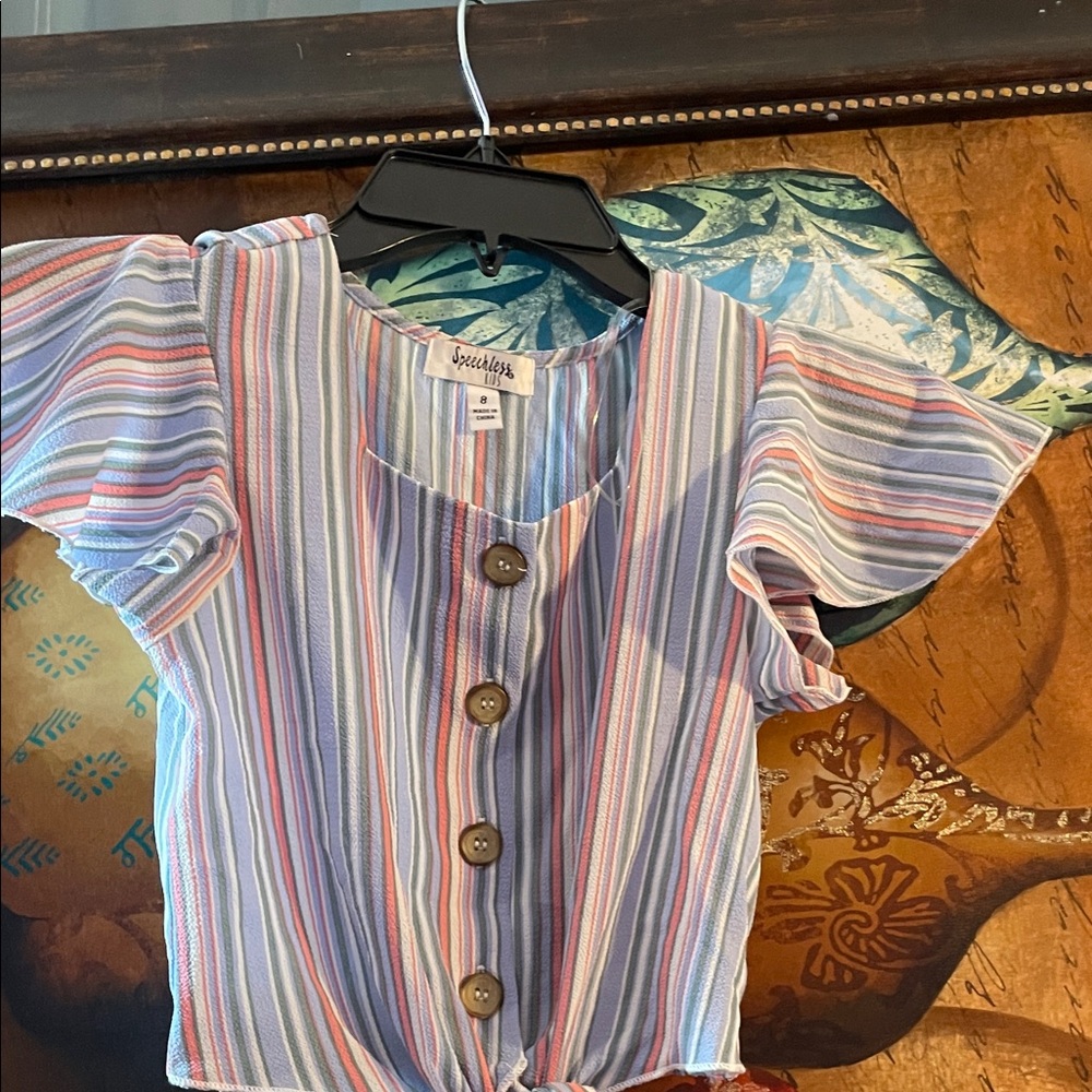 Speechless Multicolor Striped Kids Blouse